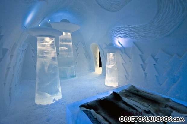 interior hotel de hielo